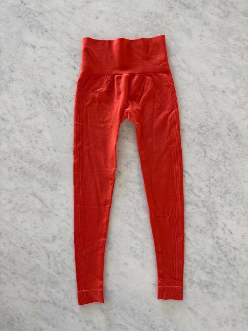 set active orange microfiber leggings